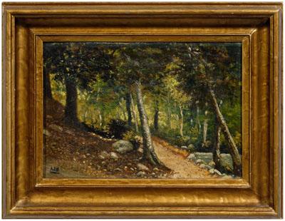 Appraisal: Henry Ahl painting Henry Hammond Ahl Massachusetts - woodland landscape