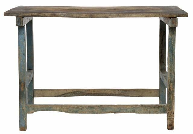 Appraisal: Mexican mesquite wood work table th c having a two-board