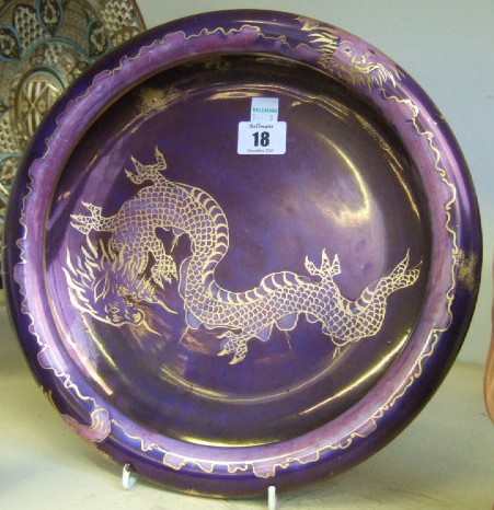 Appraisal: A Pearl pottery purple lustre ware bowl th century gilt