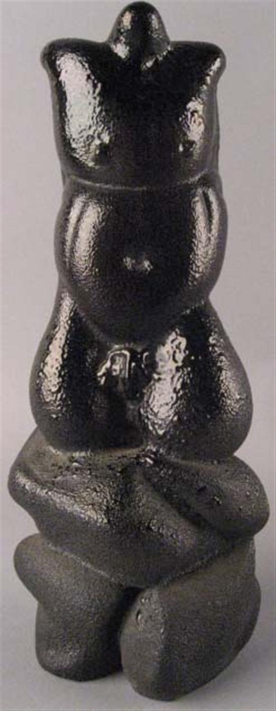 Appraisal: Black Glass Figural Sculpture Unsigned H