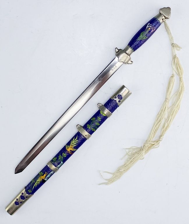 Appraisal: Old Chinese Cloisonne Enamel Knife Dagger Sheath Old Chinese signed