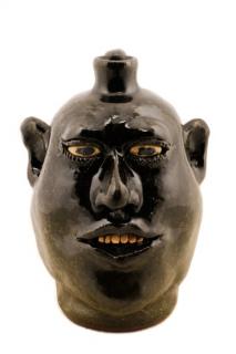 Appraisal: Signed Lanier Meaders Face Jug with Six Teeth Lanier Meaders