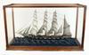 Appraisal: SHIP MODEL - Circa four-masted ship model in mahogany case