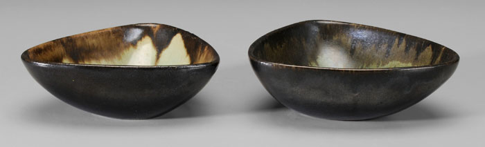 Appraisal: Two Bowls Eugene Deutsch Chicago Illinois - stoneware with runny