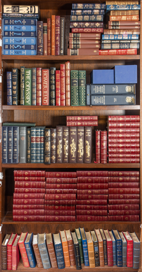 Appraisal: FIVE SHELVES OF HARD BOUND BOOKS Five shelves of hard