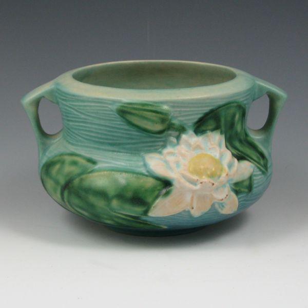 Appraisal: Roseville Water Lily jardiniere in blue Marked Roseville USA -