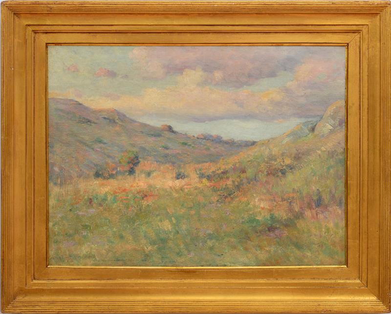 Appraisal: ARTHUR HOEBER - ROLLING LANDSCAPE Oil on canvas signed 'Arthur