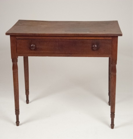 Appraisal: American Country Sheraton Single Drawer Stand Walnut with Poplar secondary