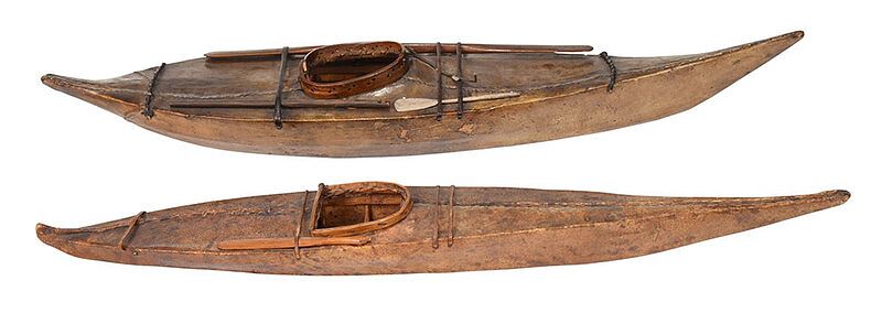 Appraisal: Two Inuit Kayak Models probably early to mid th century