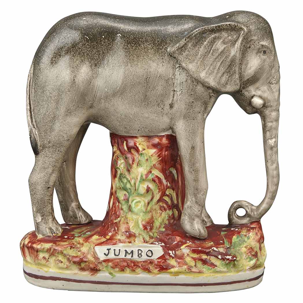 Appraisal: Staffordshire Pottery Figure of Jumbo the Elephant th Century The