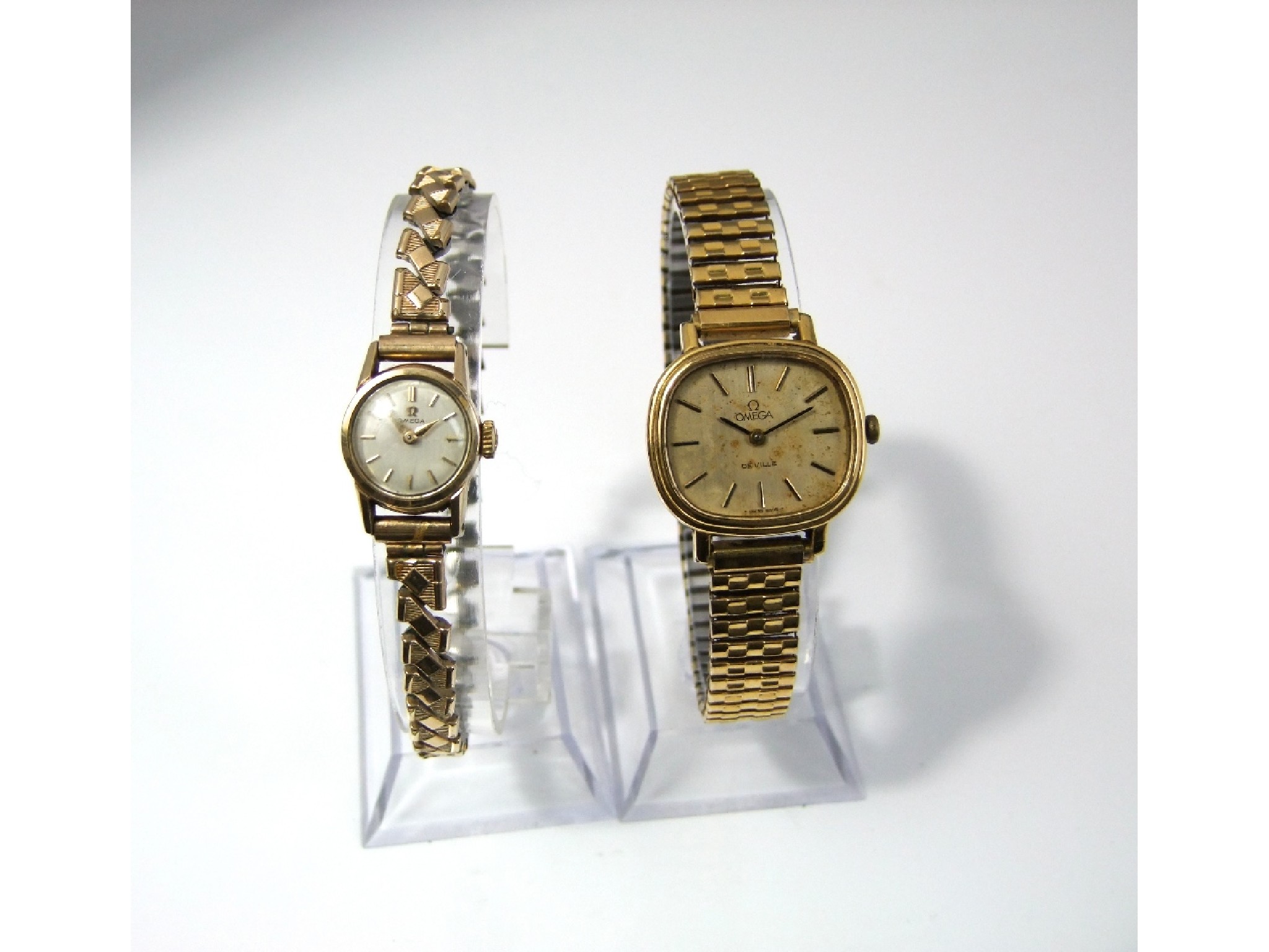 Appraisal: A ladies Omega deVille wristwatch and strap with gold plated