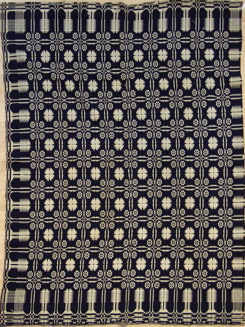 Appraisal: Two blue and white coverlets th c