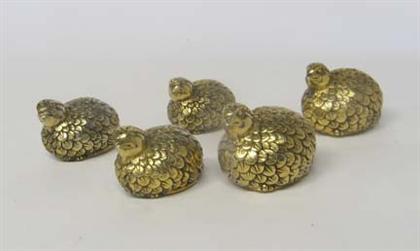 Appraisal: Set of five Gucci gilt metal novelty salts th century