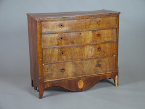 Appraisal: A mahogany chest of drawers th century the top with