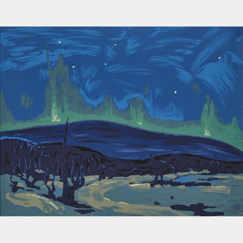 Appraisal: TOM THOMSON NORTHERN LIGHTS silkscreen published by Sampson-Matthews Ltd height