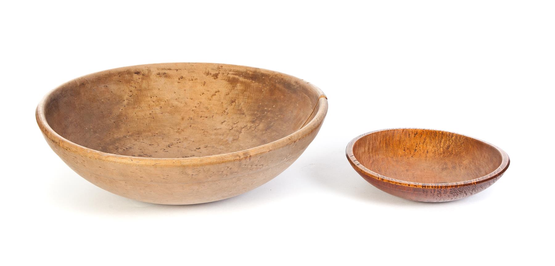 Appraisal: TWO TURNED BOWLS American nd half - th century A