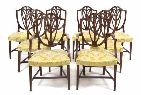 Appraisal: A Set of Eight American Hepplewhite Style Dining Chairs comprising