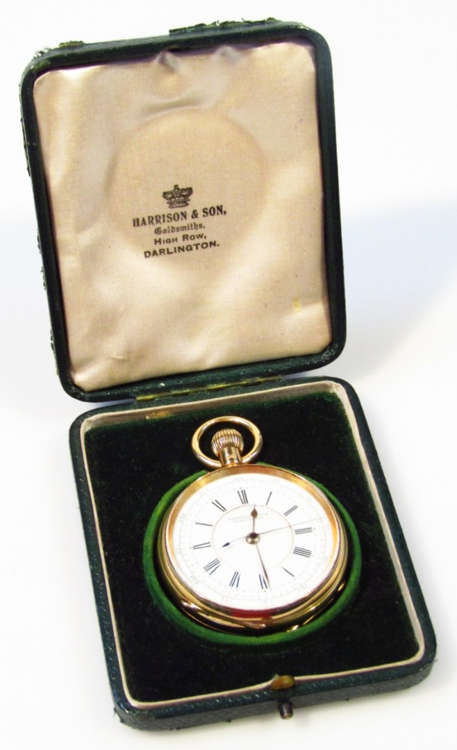 Appraisal: An ct gold gentleman's open faced pocket chronometer the cm