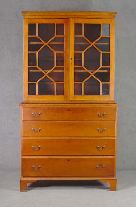 Appraisal: Cherry China Cabinet th Century cabinet top with two shelves