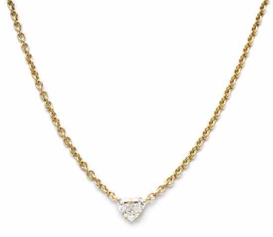 Appraisal: An Karat Yellow Gold and Diamond Solitaire Pendant Cartier containing