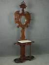 Appraisal: HALL TREE - VICTORIAN BLACK WALNUT MARBLE TOP HALL TREE