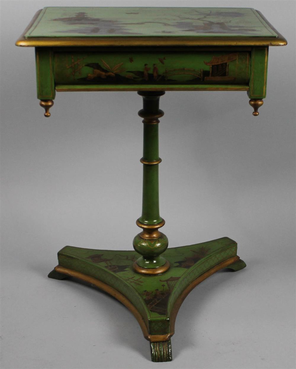 Appraisal: REGENCY STYLE CHINOISERIE WORK STAND having a rectangular form with