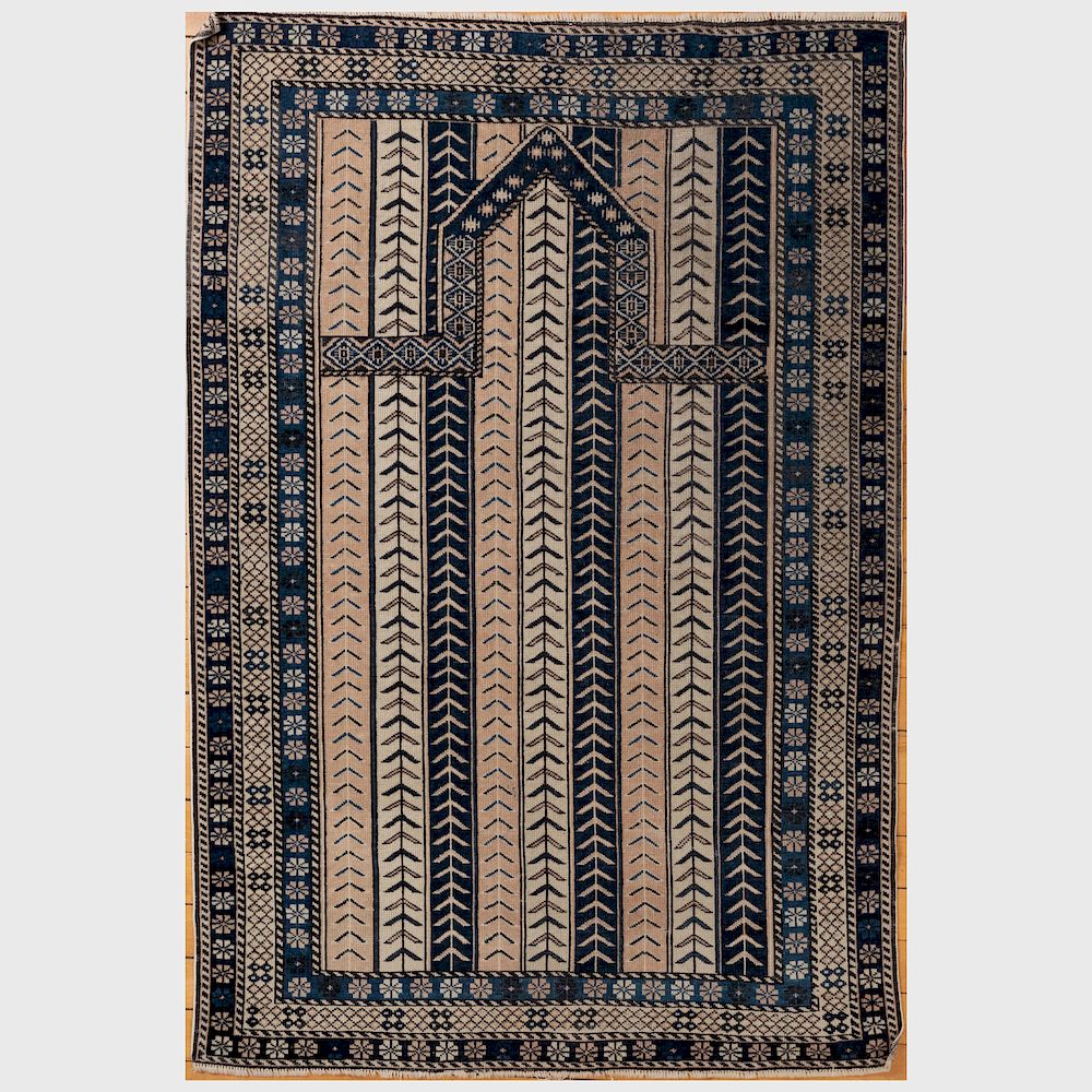 Appraisal: Small Geometric Prayer Rug ft x ft in Condition In