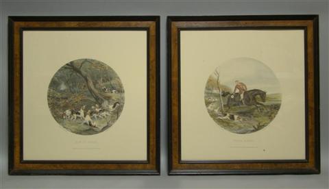 Appraisal: AFTER W J SHAYER ENGRAVED E G HESTER TWO HUNTING