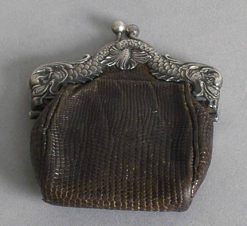 Appraisal: Snakefish pocketbook with Gorham sterling silver mounts