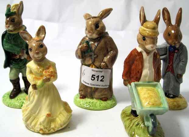 Appraisal: Royal Doulton Bunnykins figures Robin Hood DB Bridesmaid DB Groom