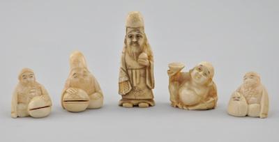 Appraisal: A Collection of Netsuke th Century Five hand carved ivory