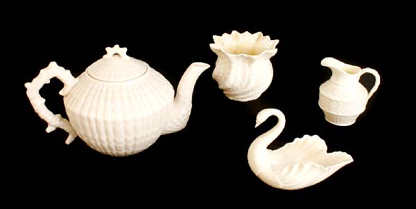 Appraisal: A group of Belleek porcelain table articles comprising a teapot