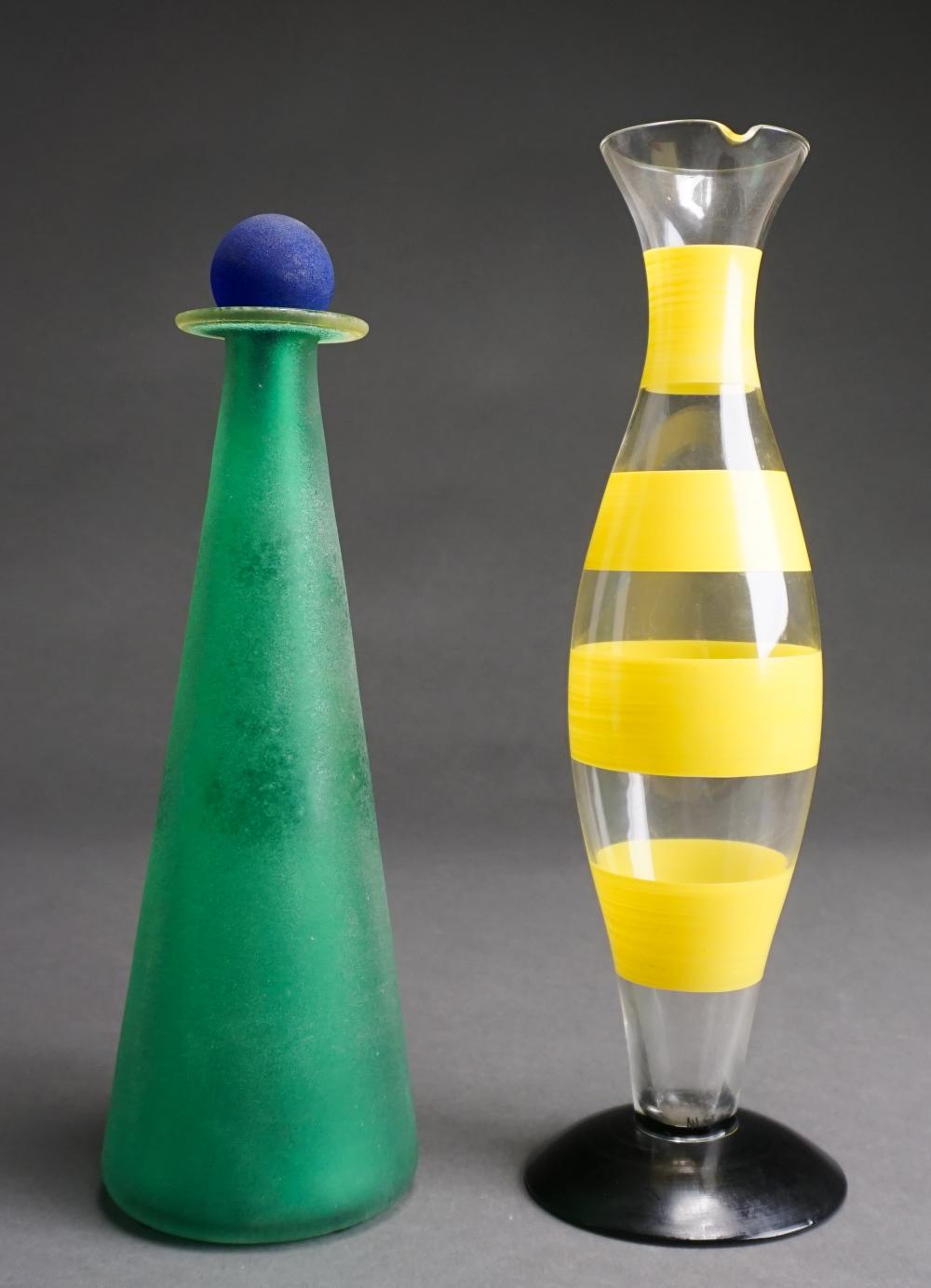 Appraisal: Contemporary Glass Pitcher and Glass Decanter H of taller in