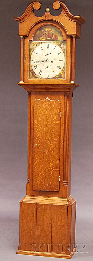 Appraisal: Georgian Oak Tall Clock Scotland late th century the hood