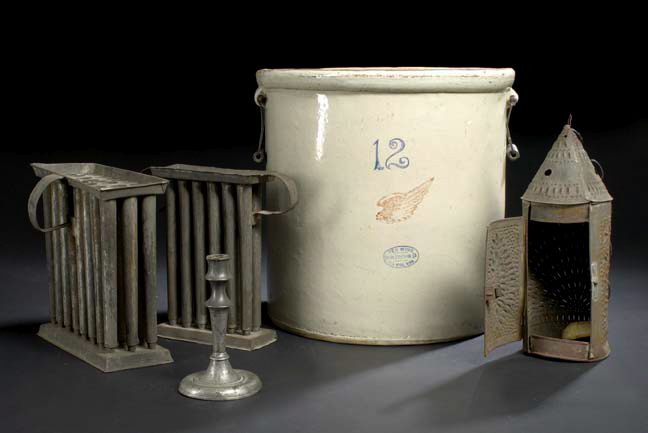 Appraisal: Interesting Four-Piece Collection of American Tinware consisting of a twenty-four