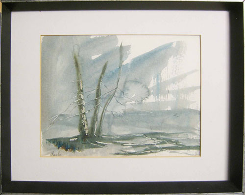 Appraisal: Pair of watercolor seascapes x together with a watercolor by