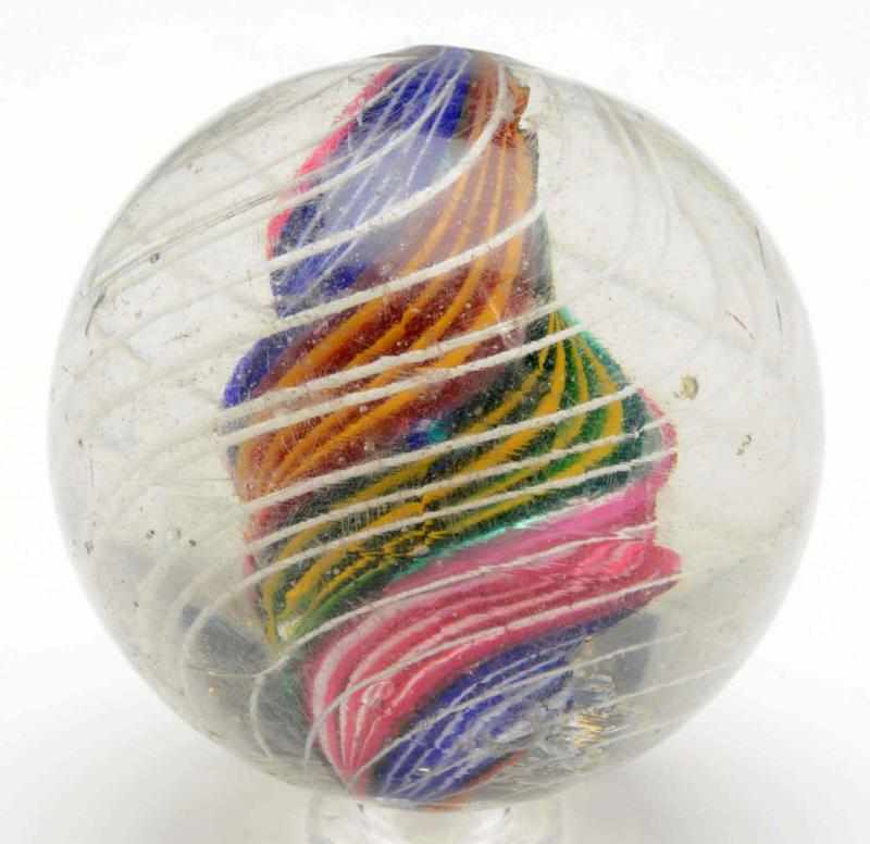 Appraisal: Large Divided Core Swirl Marble Tight multicolored divided core with