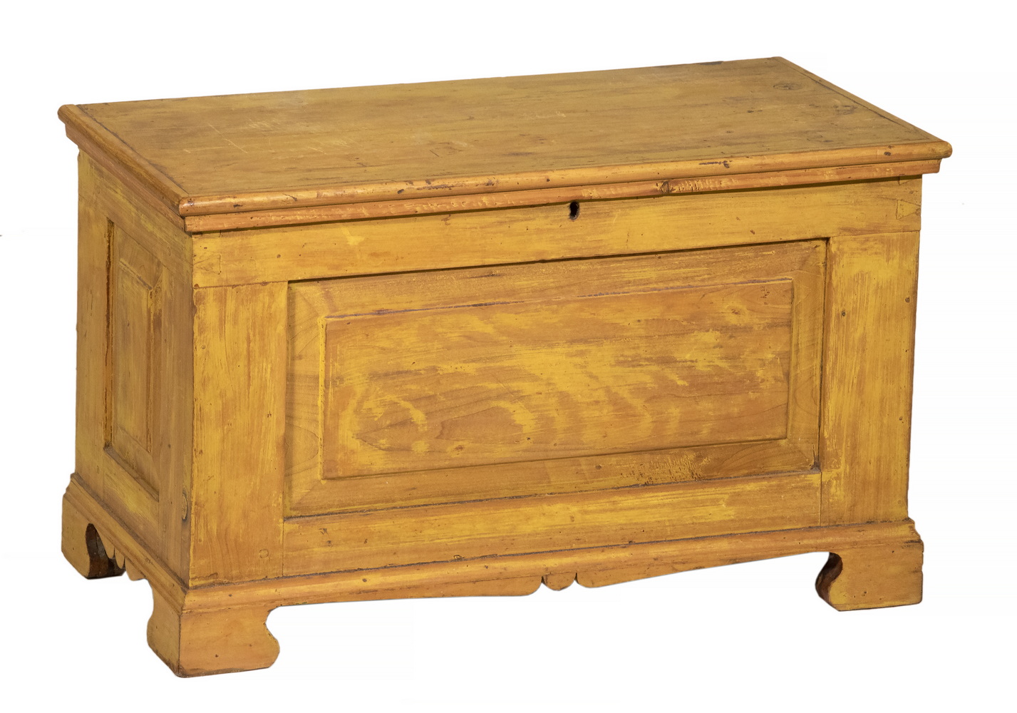 Appraisal: MID- TH C CHILD'S BLANKET CHEST IN CHROME YELLOW PAINT