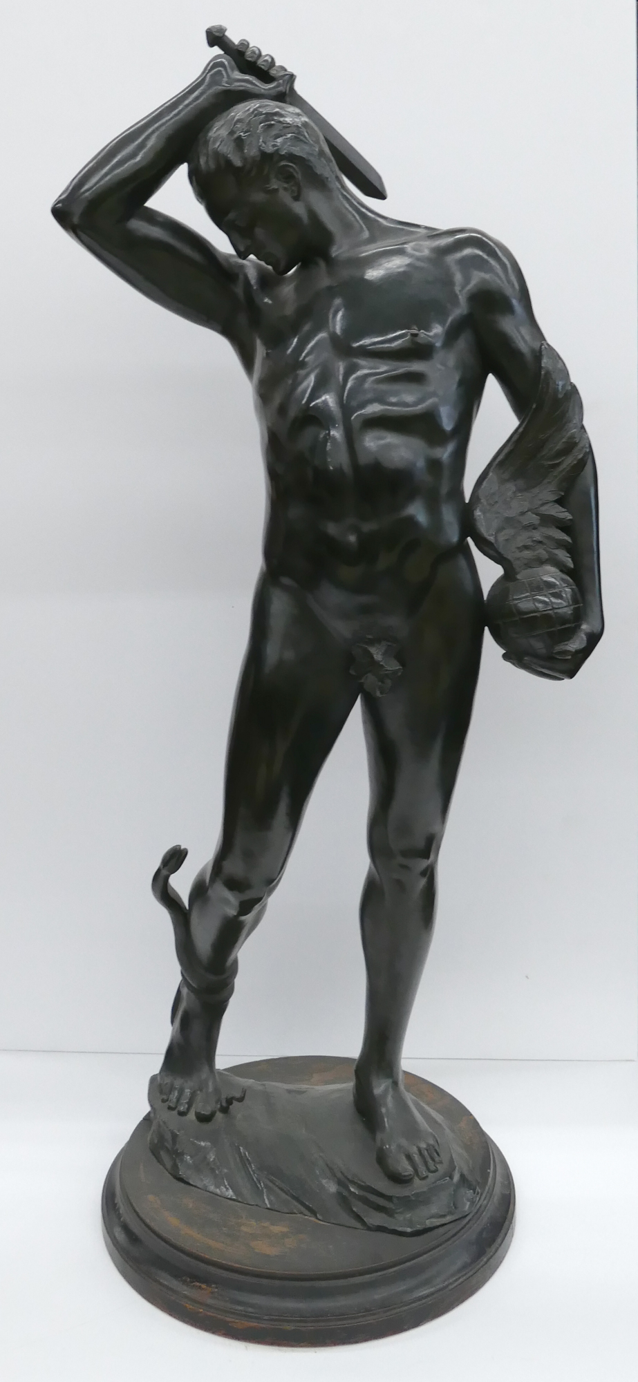 Appraisal: Paolo Abbate - Italian Allegorical Male Bronze Sculpture measures x