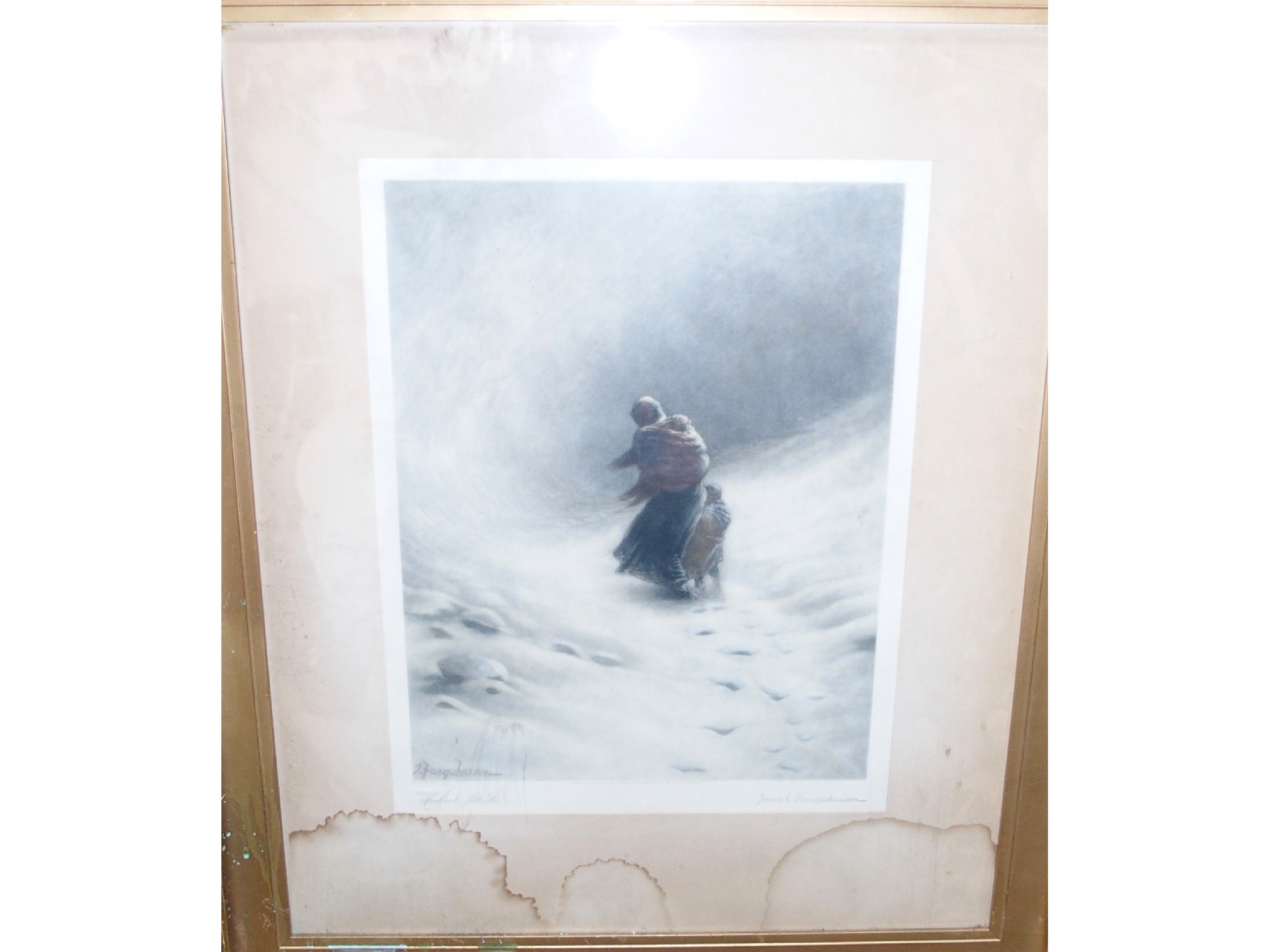 Appraisal: After JOSEPH FARQUHARSON The Snowstorm signed print and another English