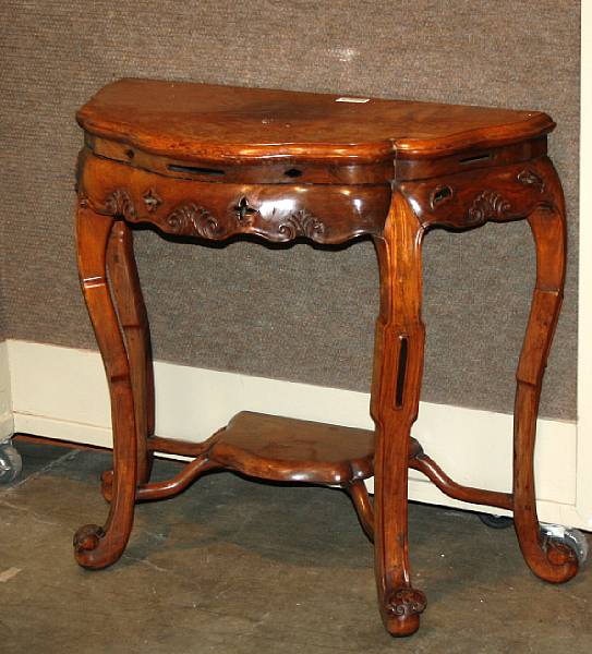 Appraisal: An export hardwood demilune table Late Qing Republic Period Constructed