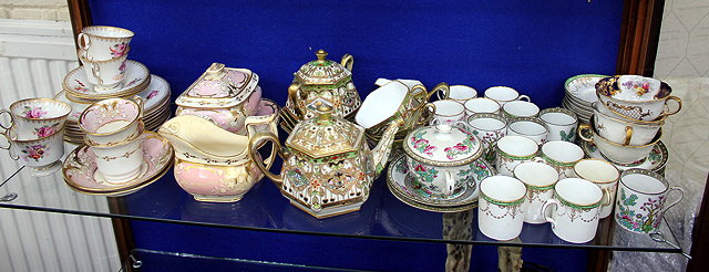 Appraisal: A COLLECTION OF VARIOUS TEA WARES th Century Staffordshire sugar