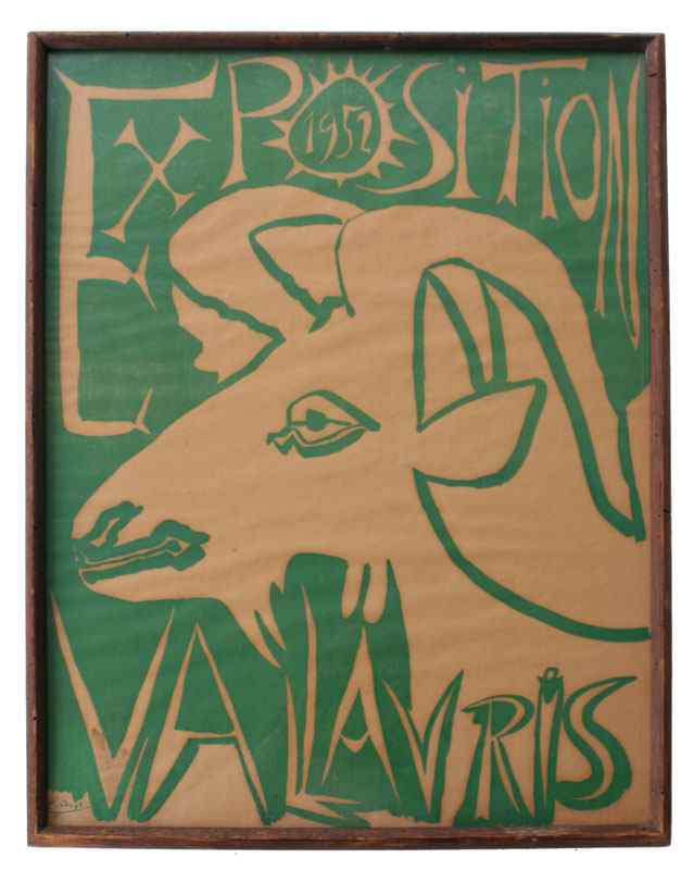 Appraisal: PICASSO Spanish - Goat Head Woodcut for Vallauris Exposition sight