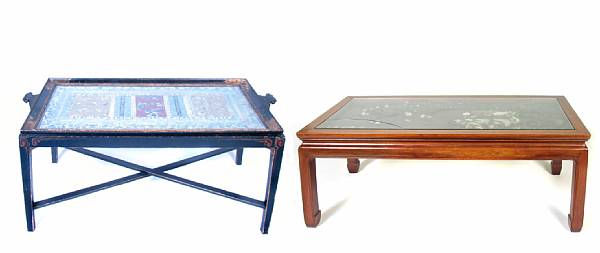 Appraisal: Two Asian coffee tables height of larger in width ft