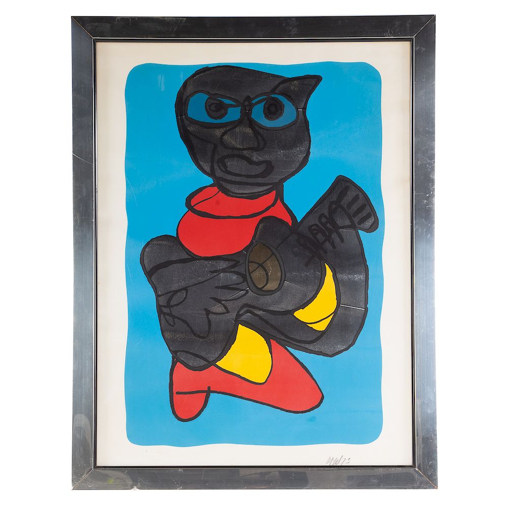 Appraisal: Karel Appel Singing Hands Blue Dutch - ed silkscreen on