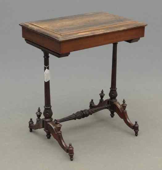 Appraisal: th c rosewood sewing table Top '' x '' ''