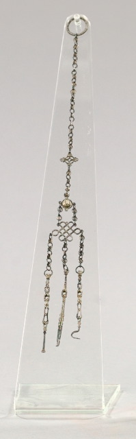 Appraisal: Tao-Kuang Silver Alloy Toilette Chatelaine fitted with three pendant picks