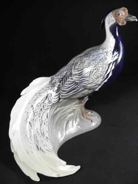 Appraisal: Jens Dahl-Jensen porcelain silver pheasant made by Bing Grondahl Circa