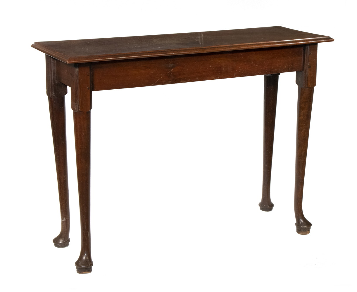 Appraisal: QUEEN ANNE CONSOLE TABLE th c Mahogany Hall Table pegged