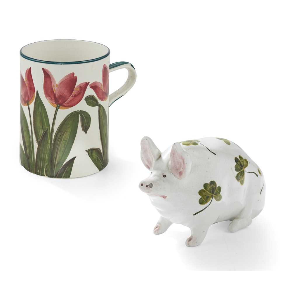 Appraisal: WEMYSS WARE SMALL 'SHAMROCKS' PATTERN PIG CIRCA painted earthenware cm